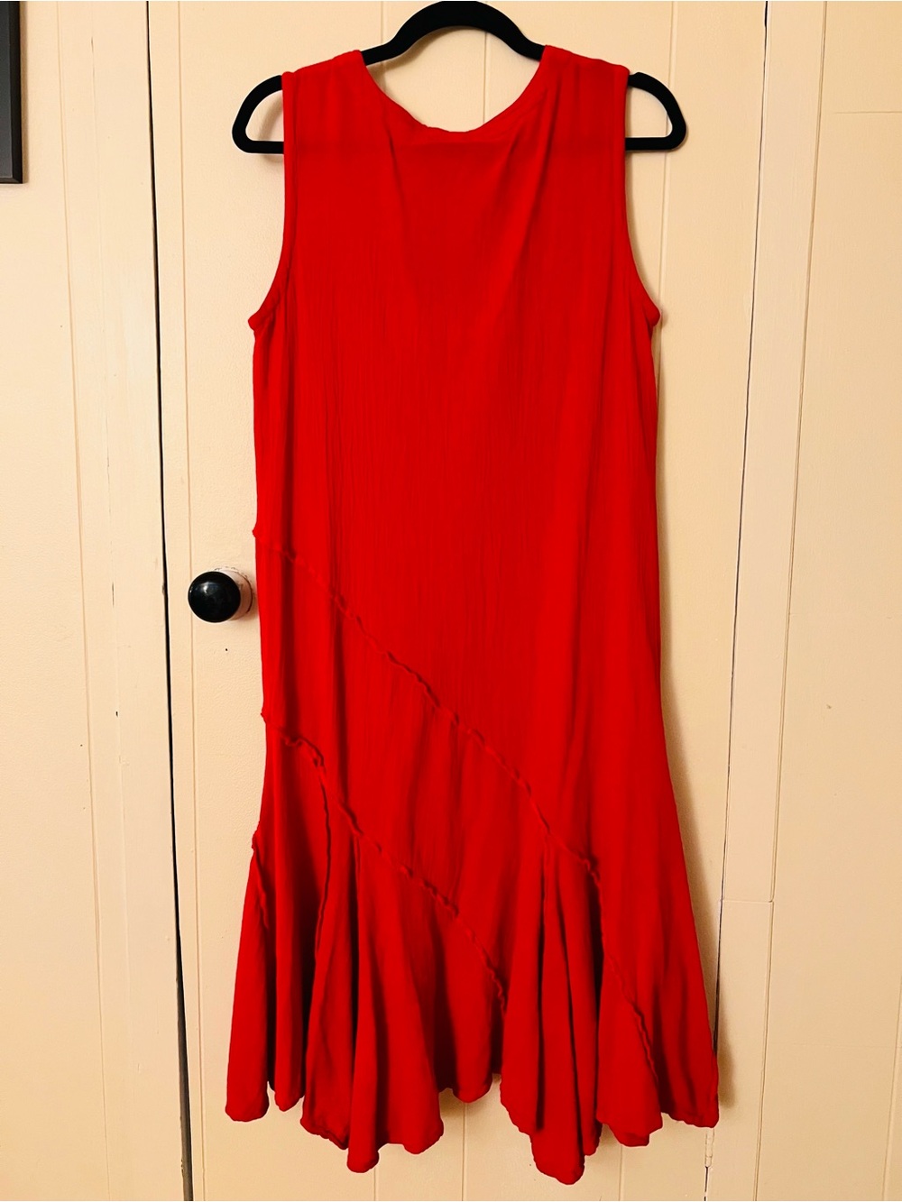 OH MY GAUZE! TABASCO COTTON GAUZE DRESS RUFFLE DETAIL IN CRIMSON SIZE 1 (S/M) - Picture 6 of 6